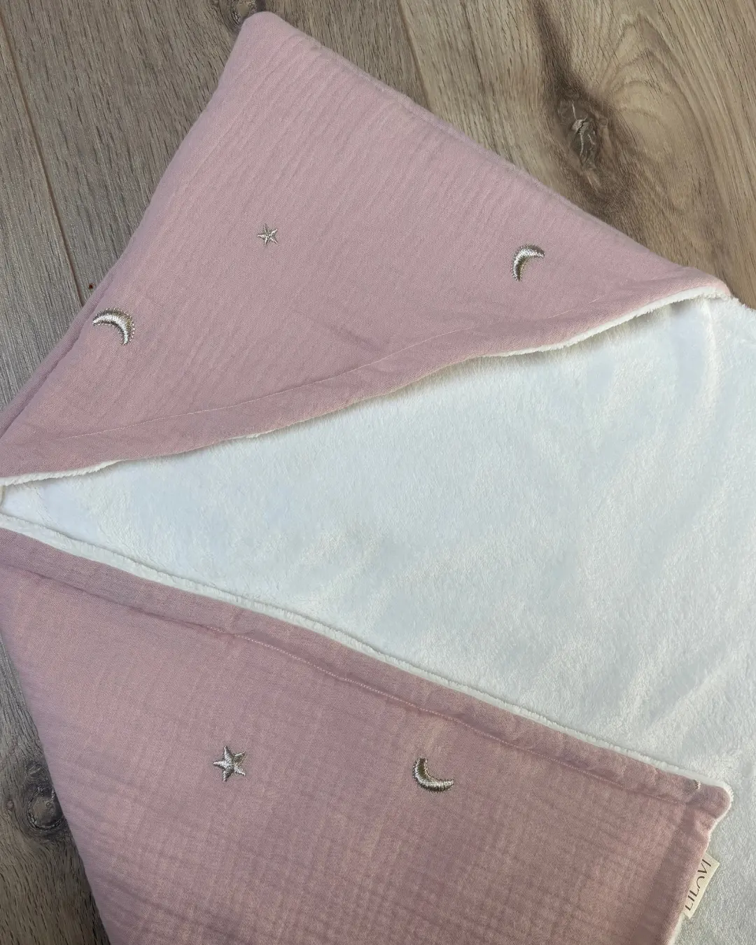 Wikkeldoek Moons & Stars roze - Afbeelding 3